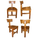 Set of 4 Unique Arts & Crafts Chairs