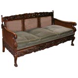 Antique Three Seater  Caned Settee