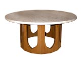 Travertine topped cocktail table by Harvey Probber