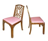 Set of 8 gold and silver leaf chairs, att. James Mont