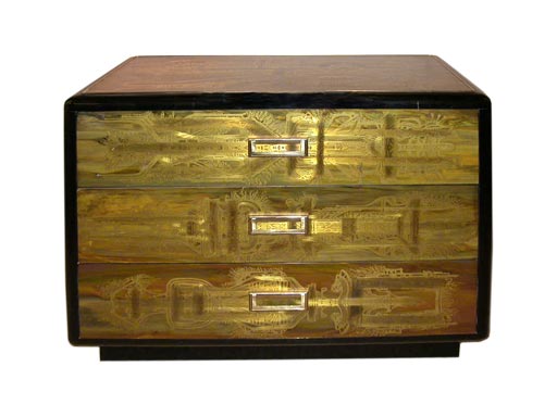 Acid Etched chest of drawers in the style of Laverne