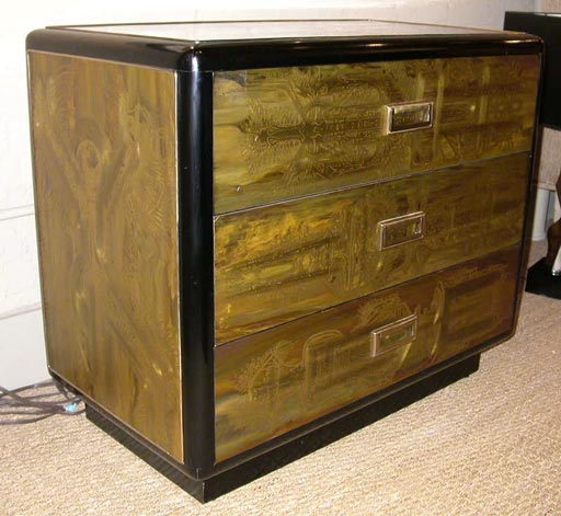 American Acid Etched chest of drawers in the style of Laverne