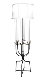 Four-armed iron candelabra floor lamp by Tommi Parzinger Four-armed iron candelabra floor lamp by Tommi Parzinger