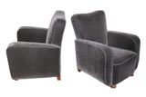 #1262 Pair of upholstered club chairs