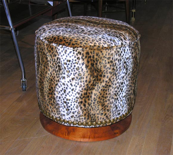 #3476 Pair of Round Upholstered Stools