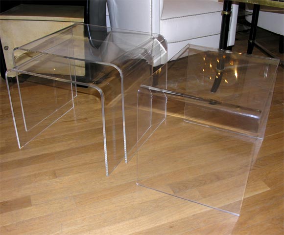 #3442 Single Lucite Waterfall Side Table