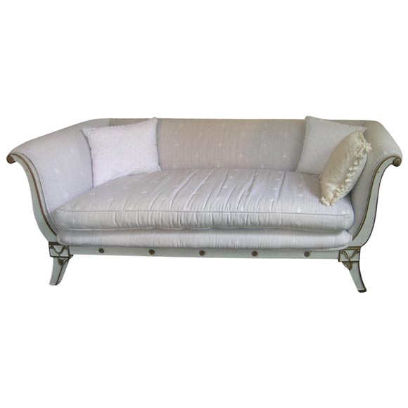 Painted Swedish Neoclassical Sofa With Gilt Trim At 1stdibs