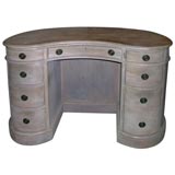 Bleached Mahogany Kidney Shaped Desk