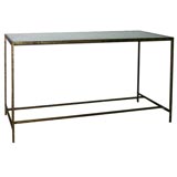 Antiqued Gold Wrought Iron Mirror Top Console