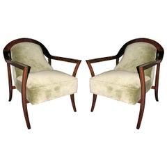 Pair of Klismos Club Chairs