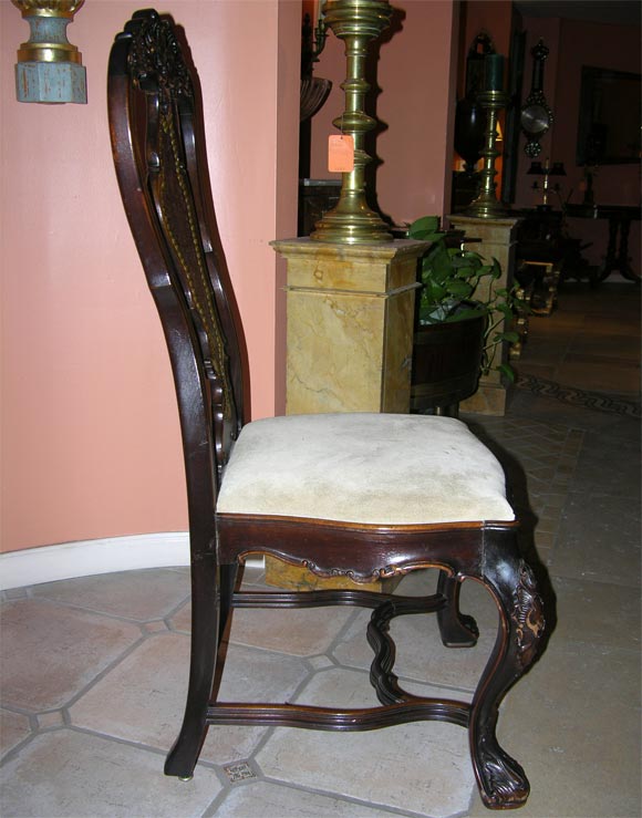 Set of 12 Portuguese Carved Dining Chairs 4