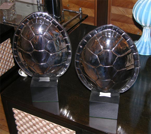 Pair of "turtle shell" table almps