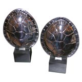 Pair of "turtle shell" table almps