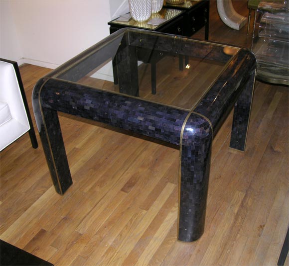 Karl Springer bone inlay game table