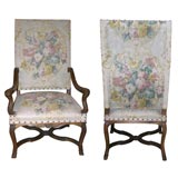 Pair of Walnut Fauteuil Chairs