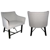 Pair of Upholstered Arm Chairs. Attributed to Harvey Probber Pair of Upholstered Arm Chairs. Attributed to Harvey Probber