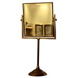 Antique Large Brass Shaving Mirror