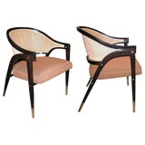 Pair of Edward Wormley Open Arm Chairs