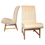 Pair slipper chairs by Norman Bel Geddes