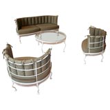 Four piece upholstered patio suite