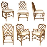 Rattan Dining Chairs, Set of 6