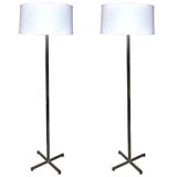 Pair of nickel floor lamps by Hansen