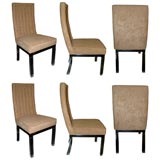 Set of 6 Charles Hollis Jones Chairs in Brown Ultra - Suede