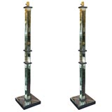 Pair of Mirrored Lamps
