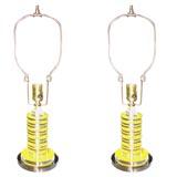 Pair of 1970's Yellow Lucite Lamps