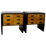 Pair of French Art Deco  End Table/Cabinets