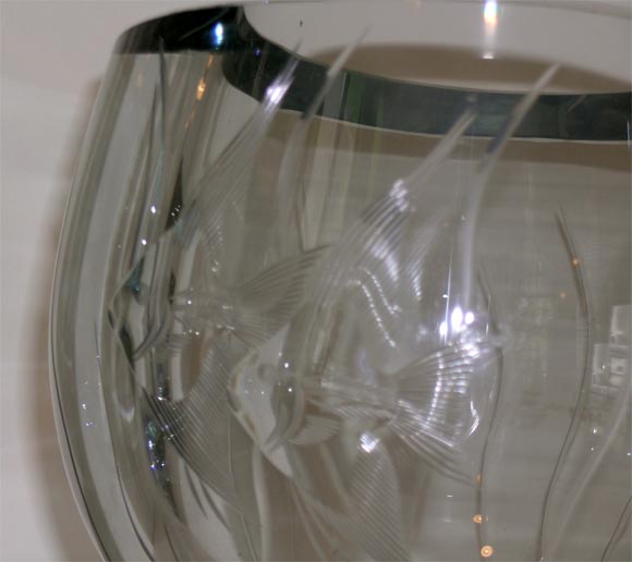 Swedish Glass Angelfish Vase by Stromberg