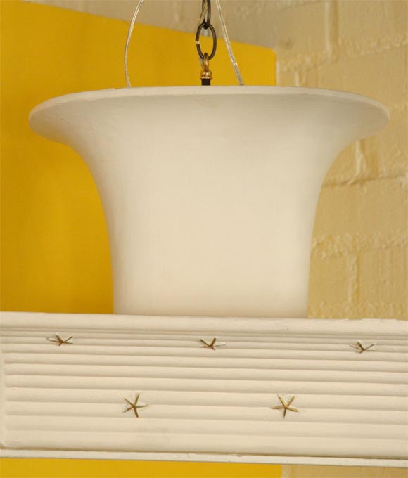 French Art  Deco Plaster Ceiling Mounted Fixture