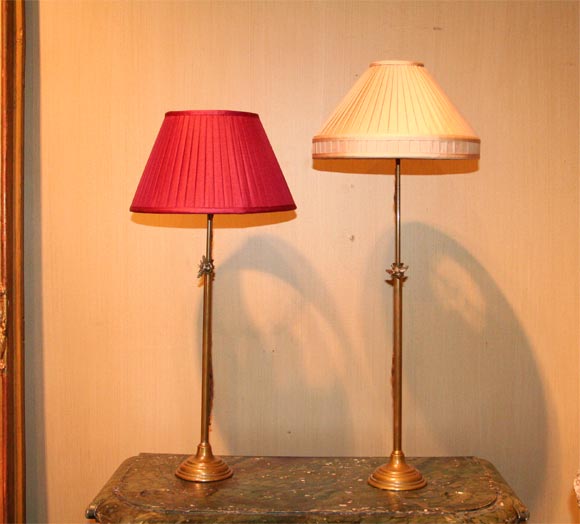 French Bronze Napoleon Bee Lamp With Handmade Silk Shade
