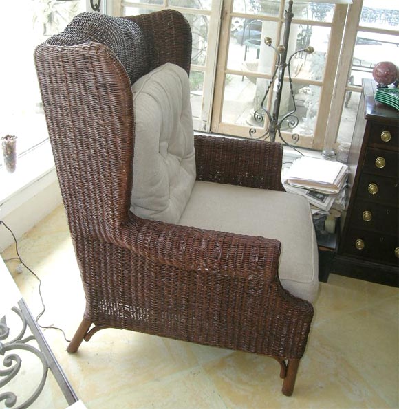 Wicker Wing Chair