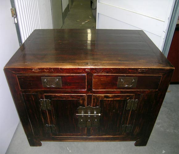 19th century Qing dynasty lacquered Buddhist cabinet.