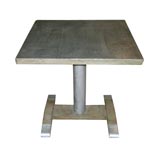 Antique French Hammered Metal Top Table