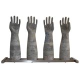Vintage Set of 4 Zinc Glove Molds