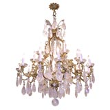 18 LIGHT FRENCH ROCK CRYSTAL CHANDELIER