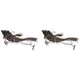 Pair of organic design garden chaises