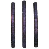 set of 3 tiki columns