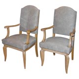 Set of 4 Elegant Arm Chairs in Oak