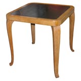 Game Table in Limed Oak with Embossed Leather Top