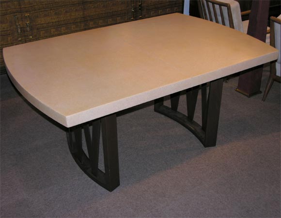 Dining Table with Lacquered Cork Top by Paul Frankl