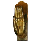 Indian Gold Leaf Buddha Hand Sconce with Jewels
