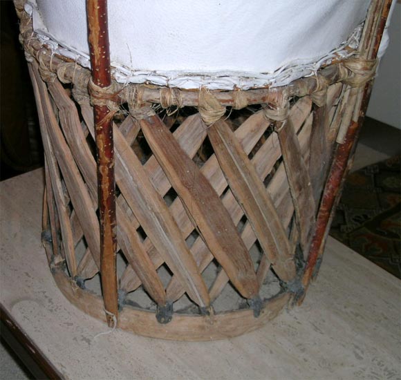 Set of eight Mexican Leather and Woven Wooden Chairs For Sale 2