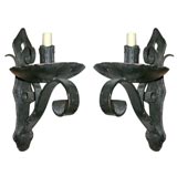 Pair of Hand Wrought Iron Sconces
