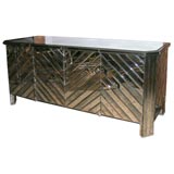 Chevron Pattern Mirrored Cabinet