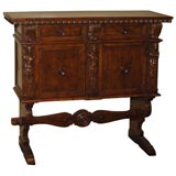 Italian baroque walnut cabinet on stand