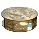 Eglomise Mirrored Revolving Cocktail table