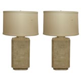 Pair of Stone  Table Lamps